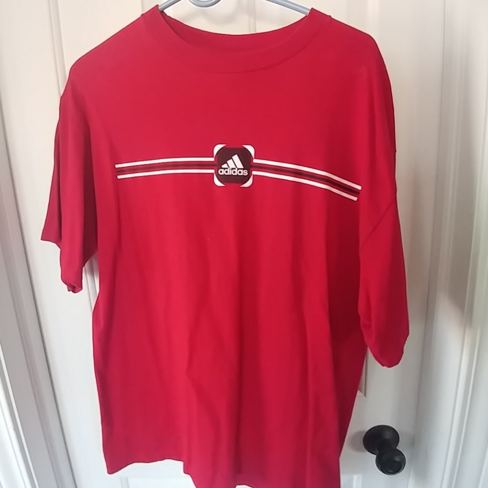 Red Adidas t-shirt